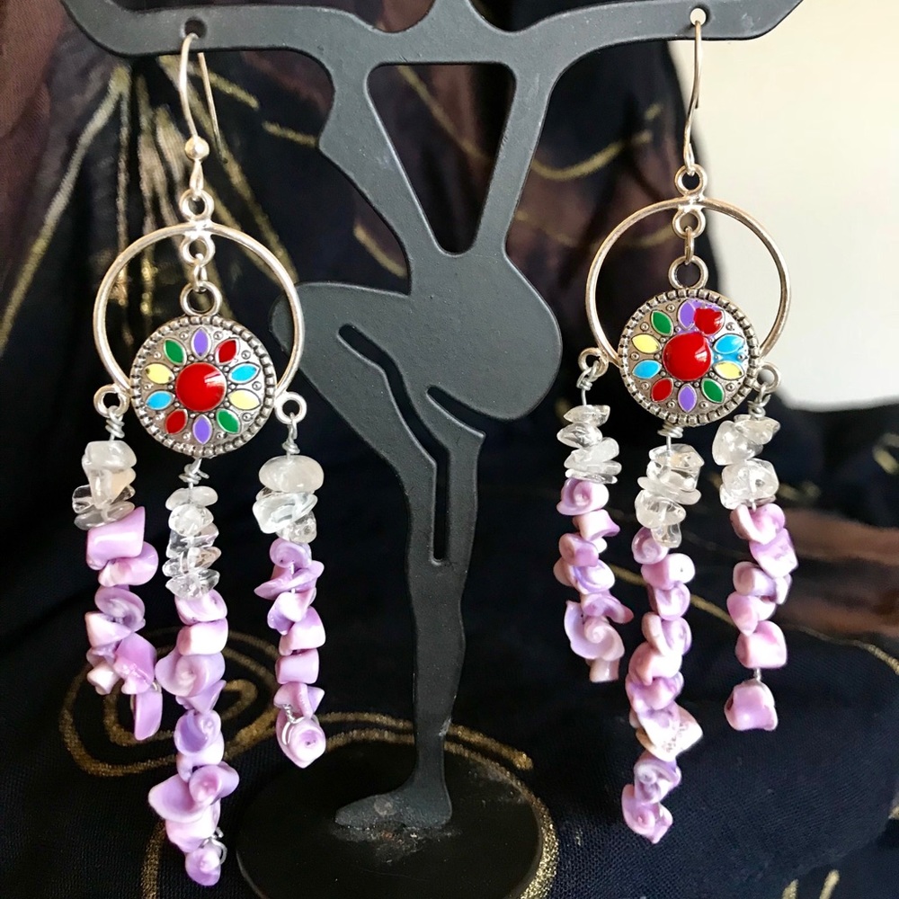 Natural coral and quartz